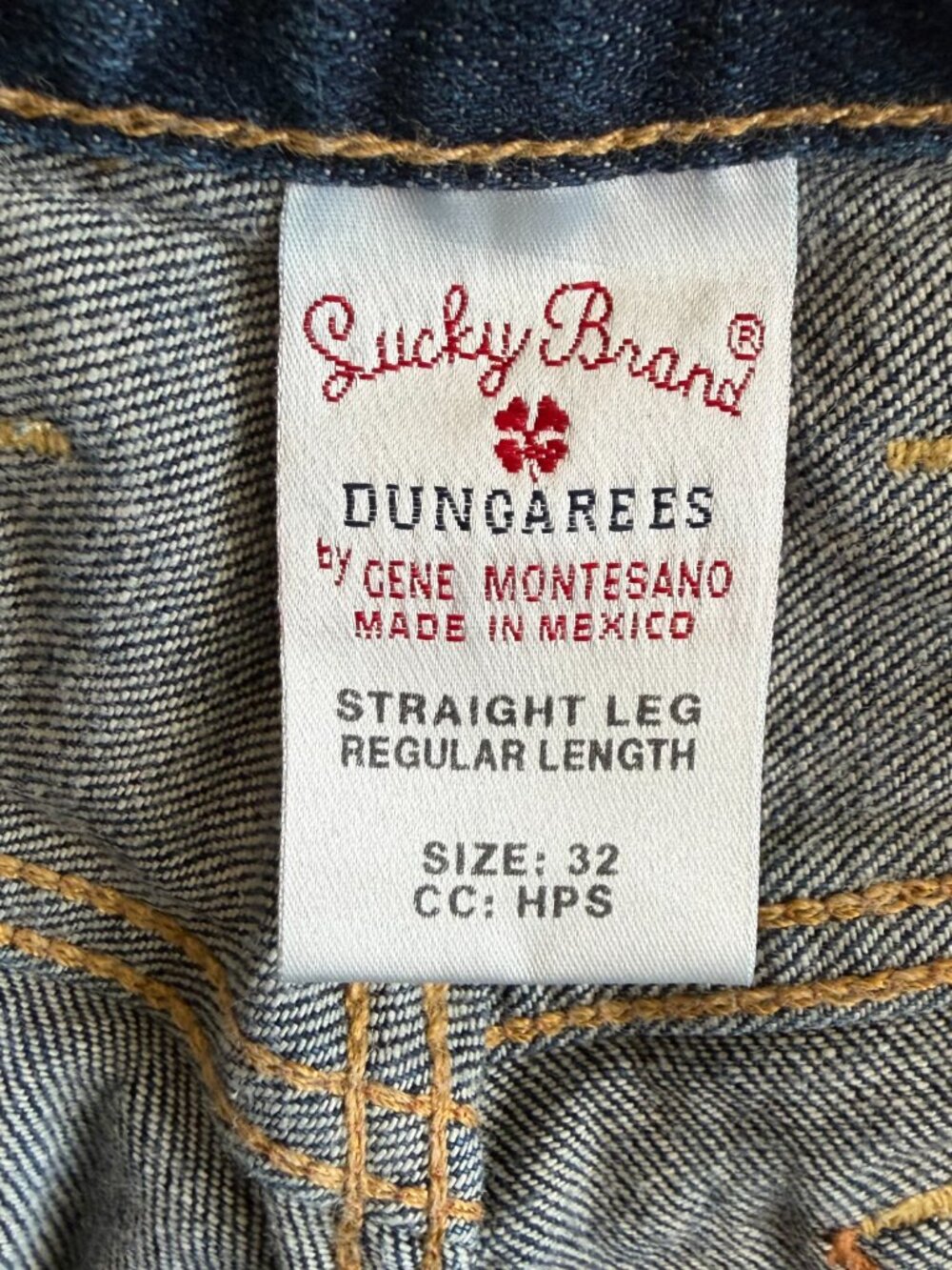 Lucky Brand Jeans Mens 32 Blue Straight Leg Dungarees Denim 32x31 Casual - Picture 4 of 14
